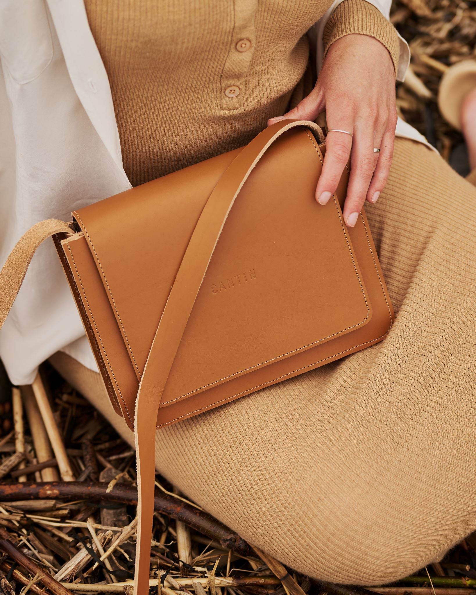 SMALL LOUIS HANDBAG, WHEAT LEATHER